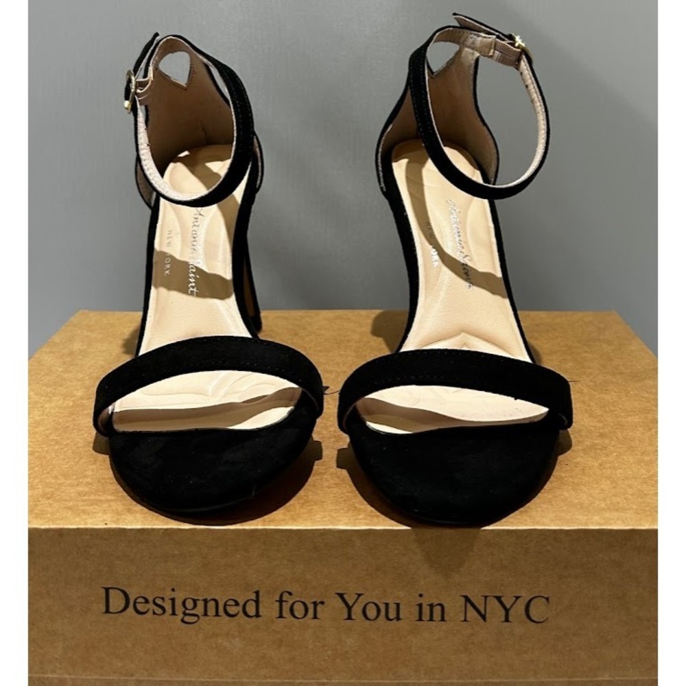 Antonia Saint NY Tina Party Stiletto Black Ultra‎ Suede, Size 10.5 - Picture 9 of 10